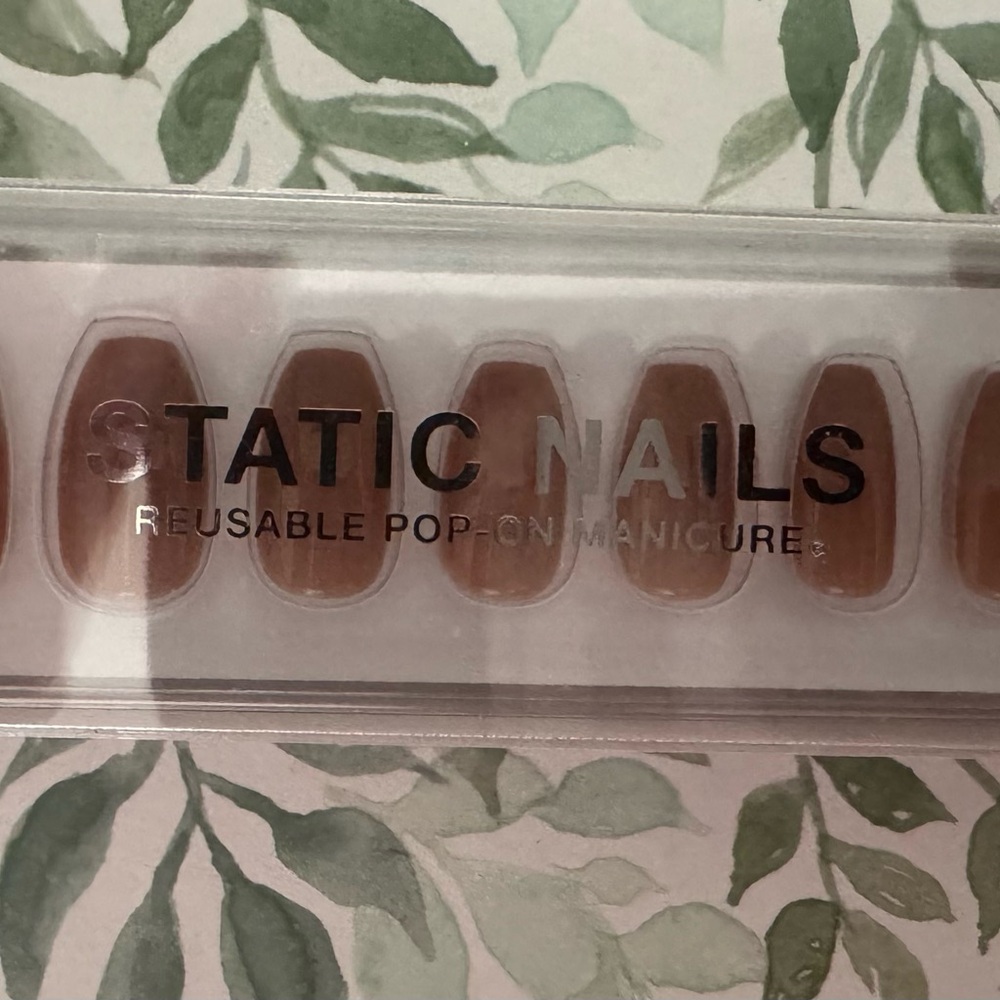 Static Nails Reusable Pop-On Manicure - Toasted Sugar Coffin New